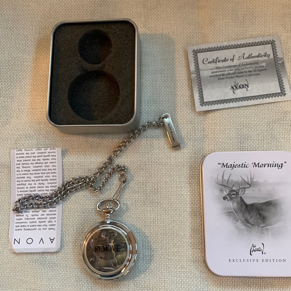 Avon deer pocket watch